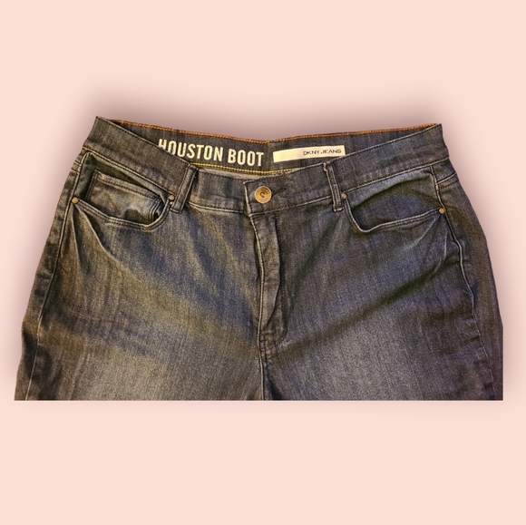 DKNY Houston Bootcut Denim Jeans Slight flare Dark Wash Plus Size Curvy 16 - Picture 4 of 9